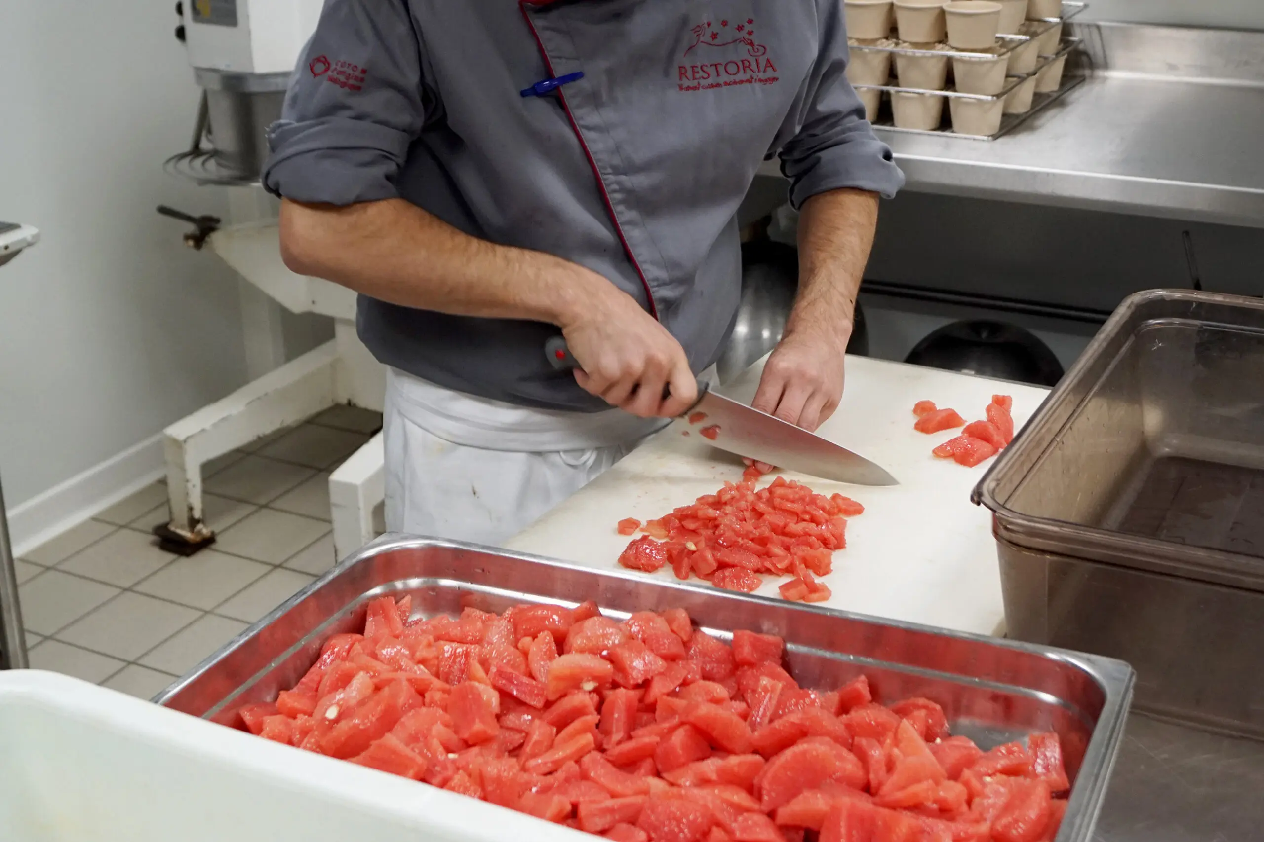 Préparation de produits frais en cuisine